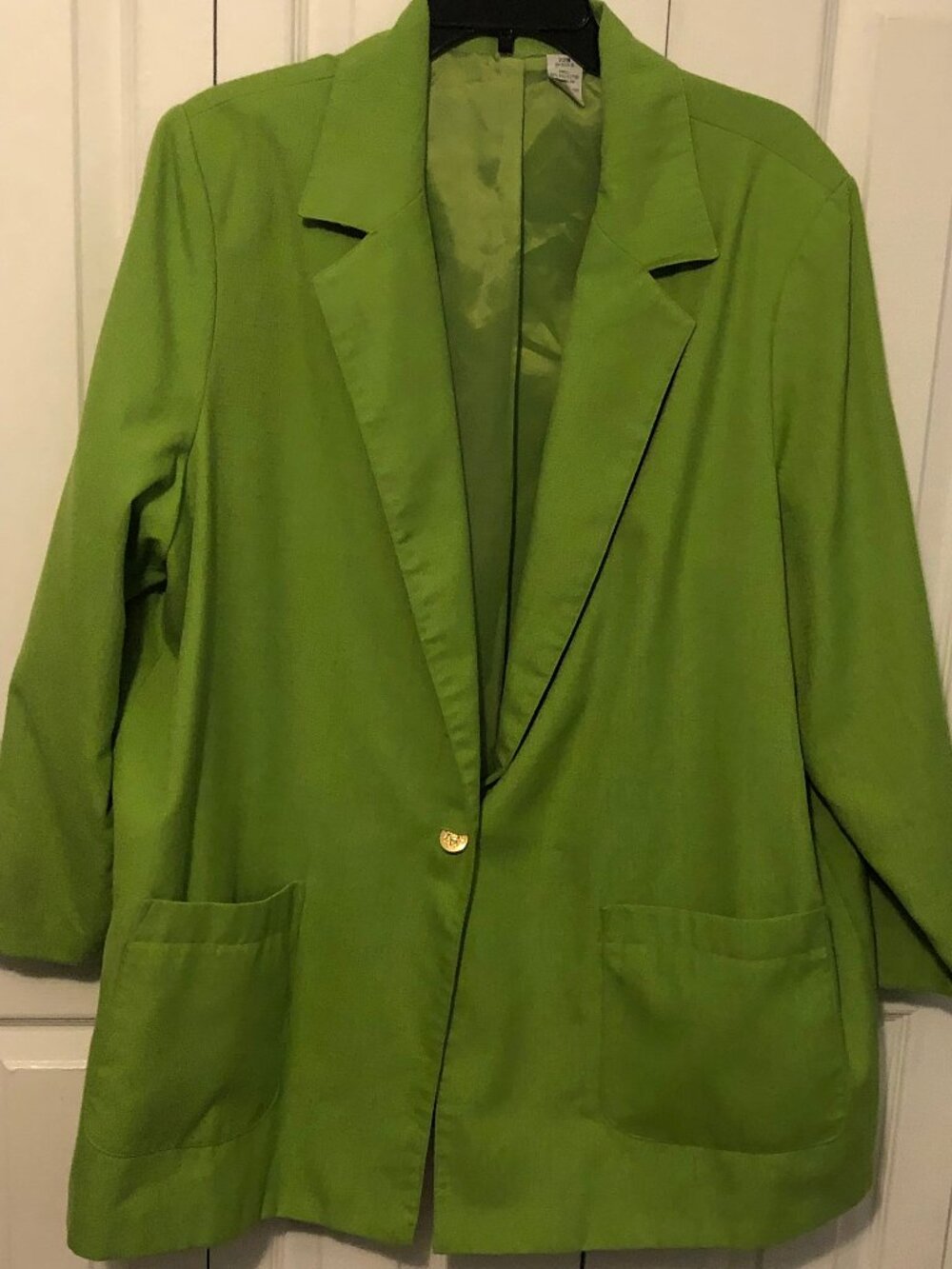 Size 22W Green Single Button Womens Blazer